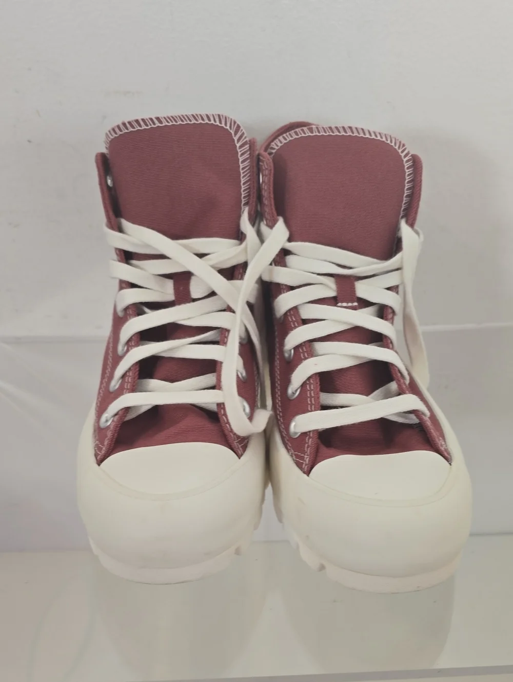 CONVERSE CHUCK TAYLOR ALL STAR Maroon Canvas High-Top Sneakers with White Soles